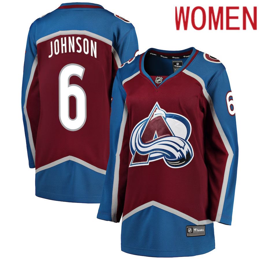 Women Colorado Avalanche 6 Erik Johnson Fanatics Branded Burgundy Breakaway Player NHL Jersey
